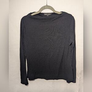 Banana Republic Women's Black Ribbed Knit Long Sleeve Pullover Size Large